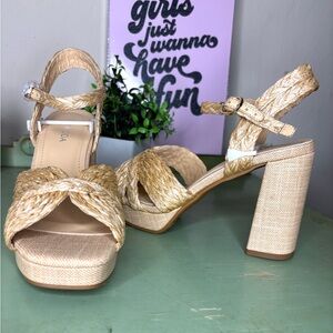 Woven Braided Platform Sandal - Natural